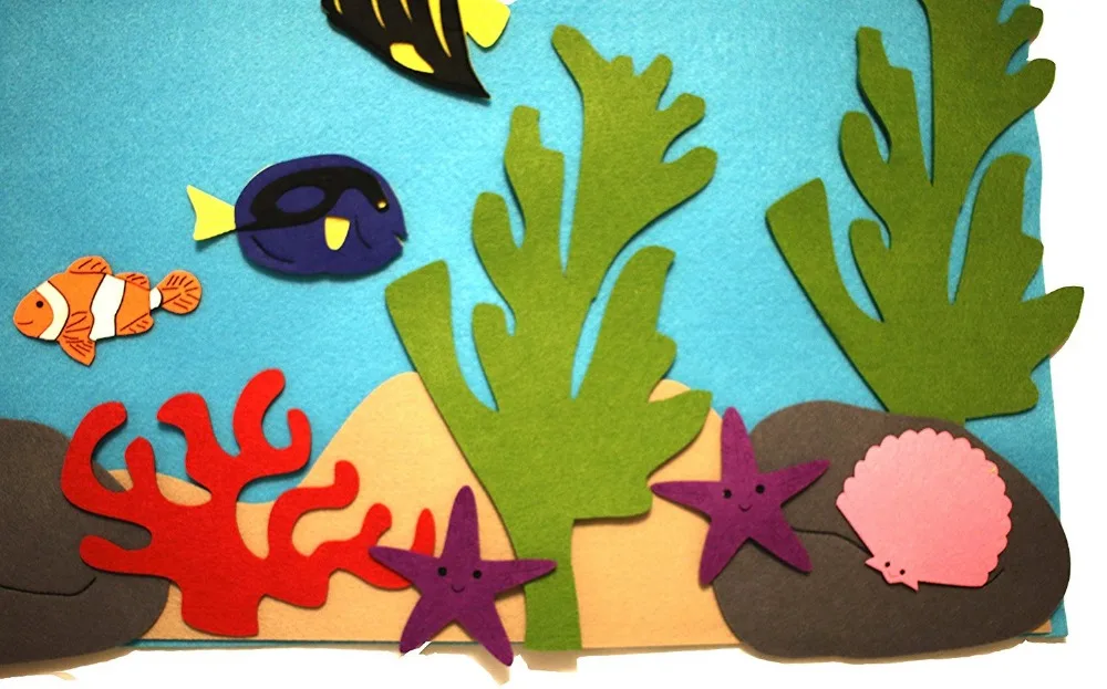 Felt Flannel Board Under the Sea Ocean Aquarium Fish Animals Deluxe Set Giant 3.5 Ft 50+ Pieces Wall Hanging