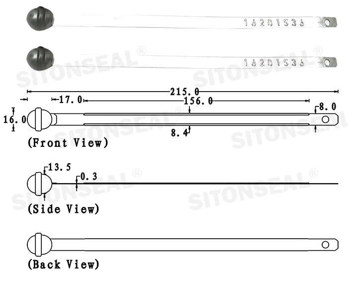 ST-5001 High Security Trucks and Containers Metal Strap Seals