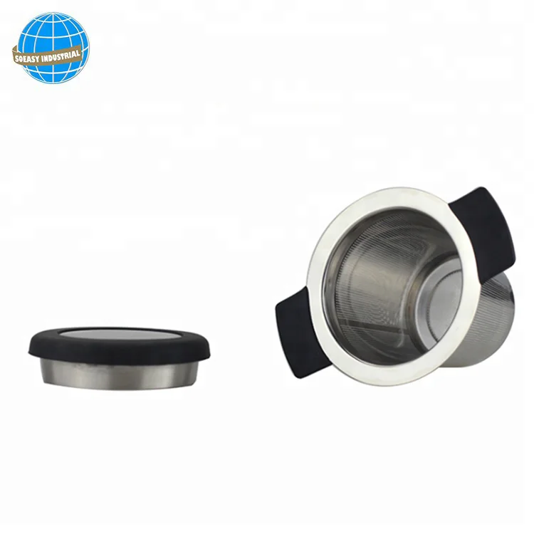 stainless steel 304 mesh Tea Infuser tea strainer with silicone and lid