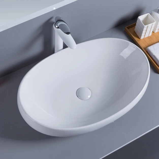 Italy Porcelain sink laundry sink cabinet combo bathroom ege shape bowl