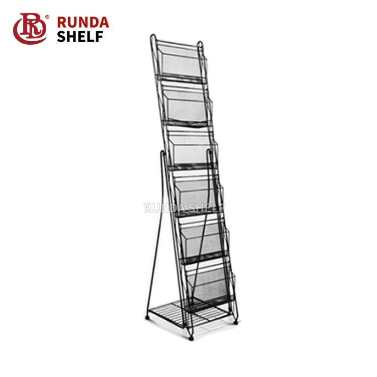 RD-B6 store newspaper metal retail shelf free rotating stand comic book display rack
