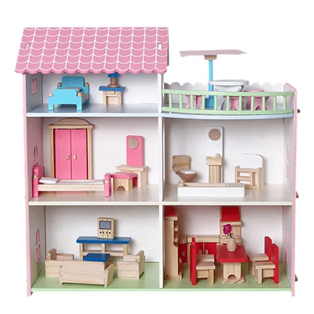 New Design Wooden Doll House for Kids Toy