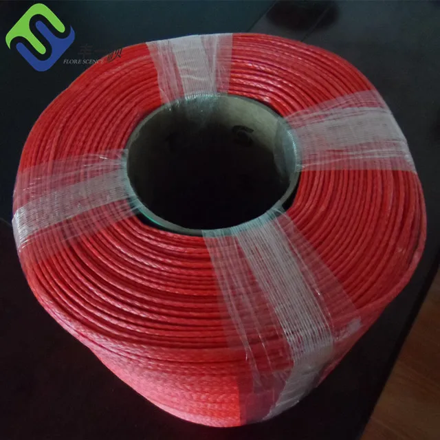 3mm 12 strand Red UHMWPE paragliding winch rope