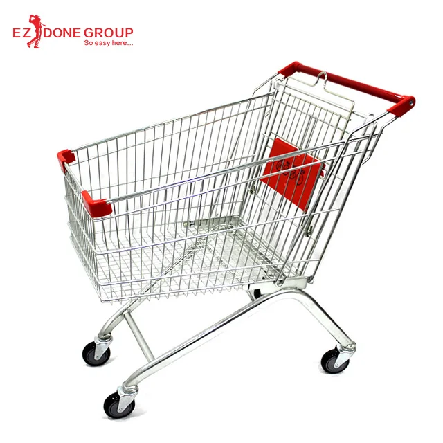 
Heavy duty Grocery shopping cart manufacturer 100L metal supermarket used shopping trolley 