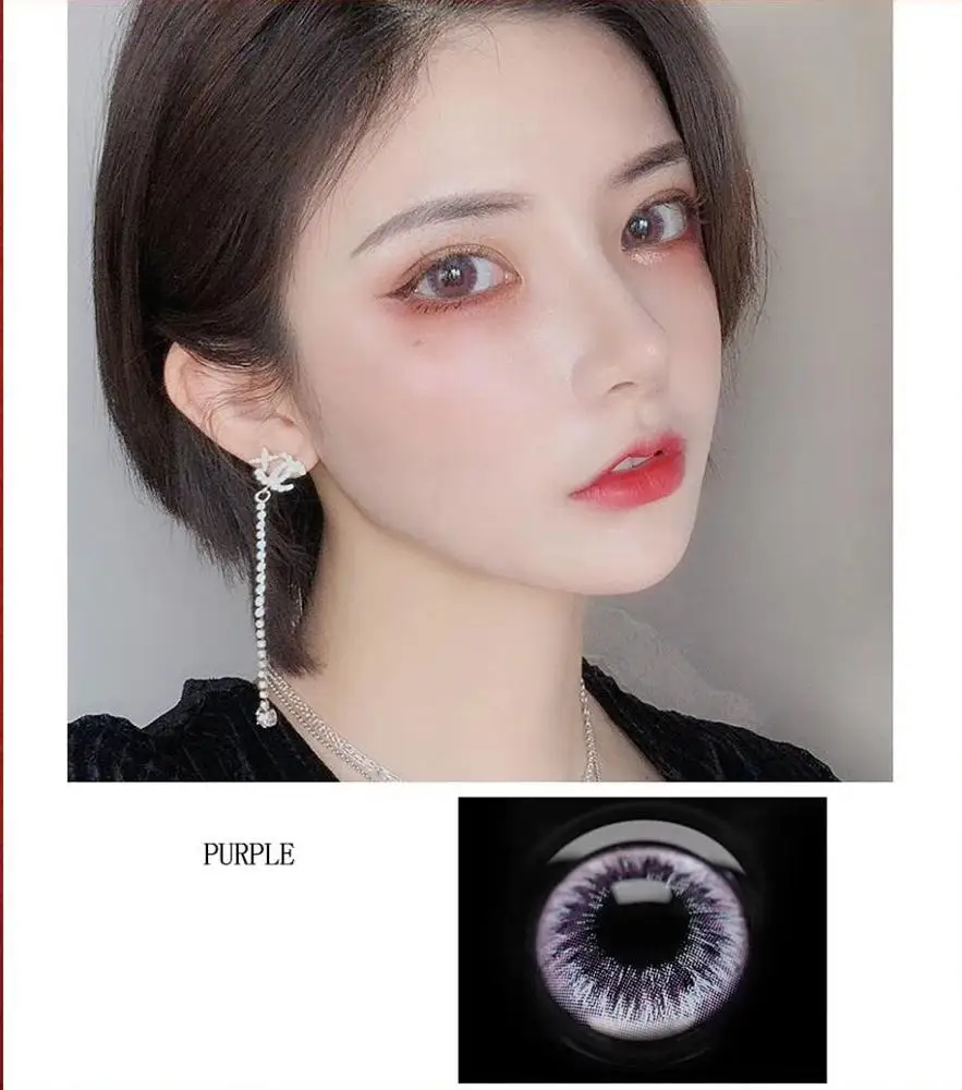 
taoqihou HeLa Serie with Power Degree Colored Contact Lenses Natural eye Yearly Cycle Soft Cosmetic Color Contact Lens 