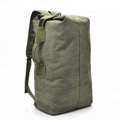Large Capacity Durable Camping Travel Waterproof Canvas Sports Bag Rucksack Gym Hiking Backpack