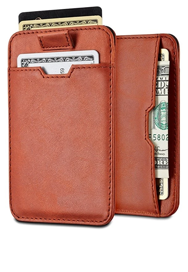 Slim Card Sleeve Wallet with RFID Protection Top Quality Italian Leather Credit Card Holder