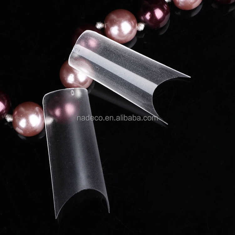 Ultra Thin Natural/ White/ Transparent Color Artificial False Nail Tips Deep C Curve Straight Side 504Pcs/Box