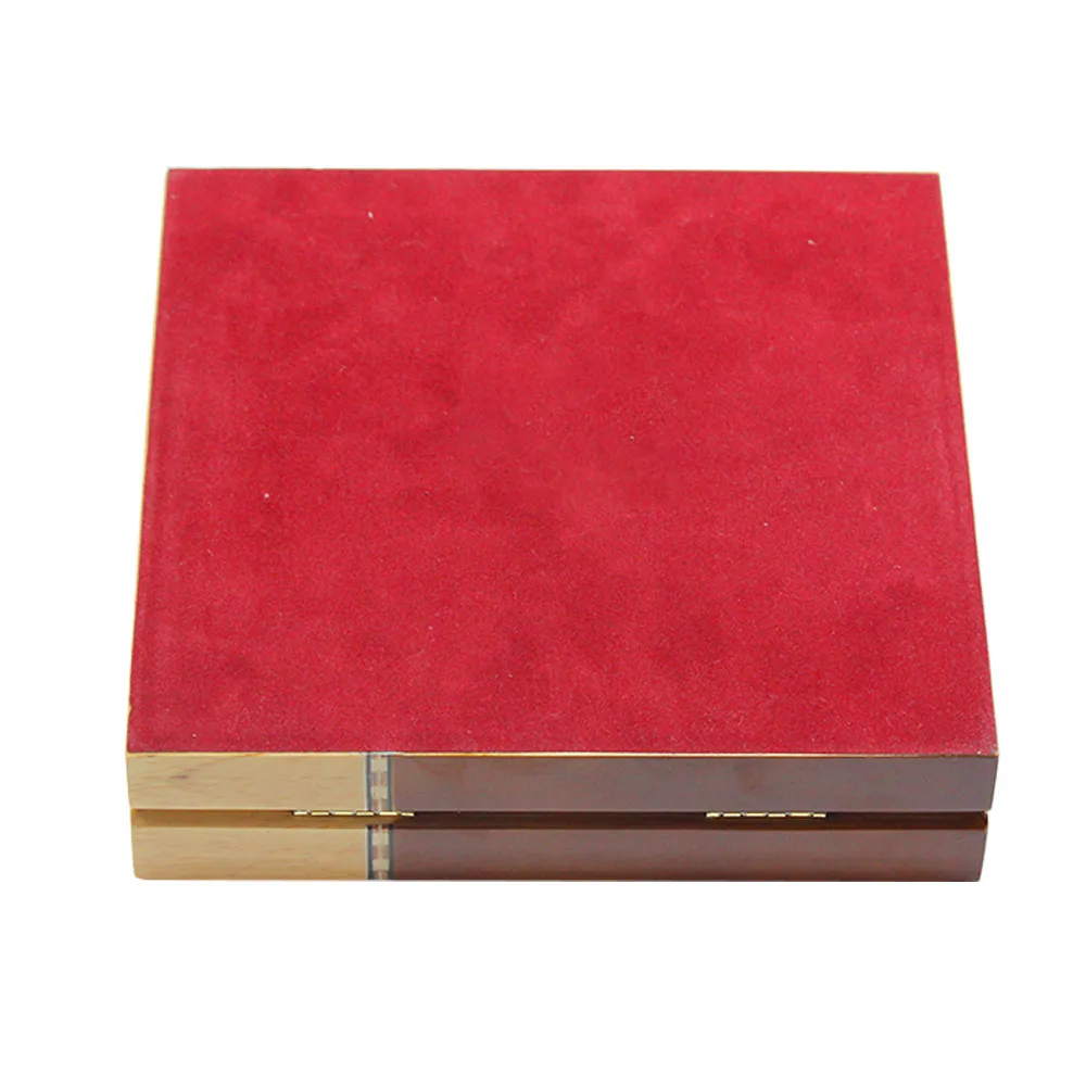 for ring gift case luxury double color light wood jewelry box