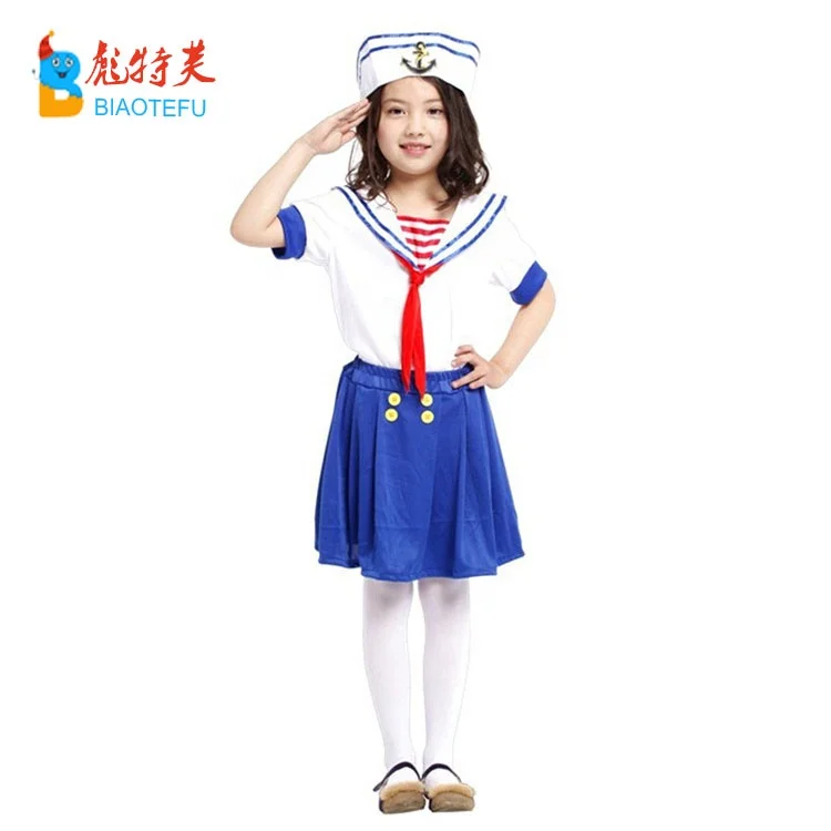 Hot sale quality carnival party girl sailor cosplay fancy dress costumes for kids in stock