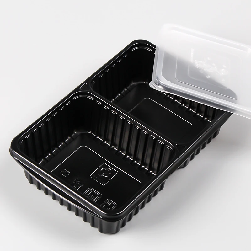 eco friendly 2 compartment microwave food containers disposable backing box plastic food case