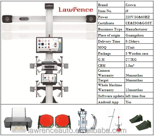 Hot sale! 3d tire wheel alignment car price tools and equipment in the car