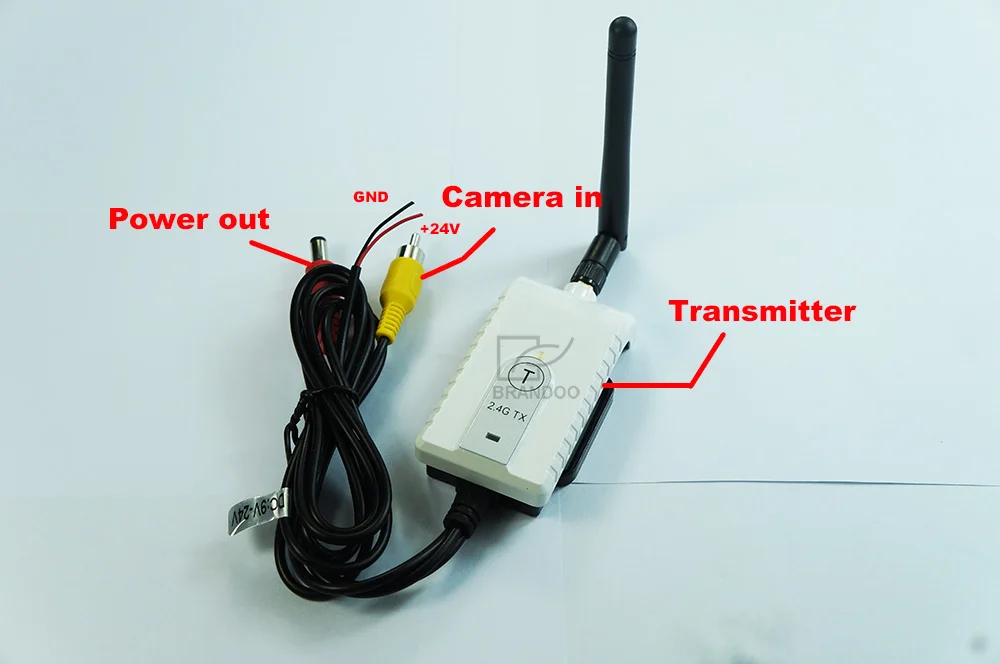 24V Analog 2.4G Wireless Video Transmitter and Receiver for Car Security System Kits