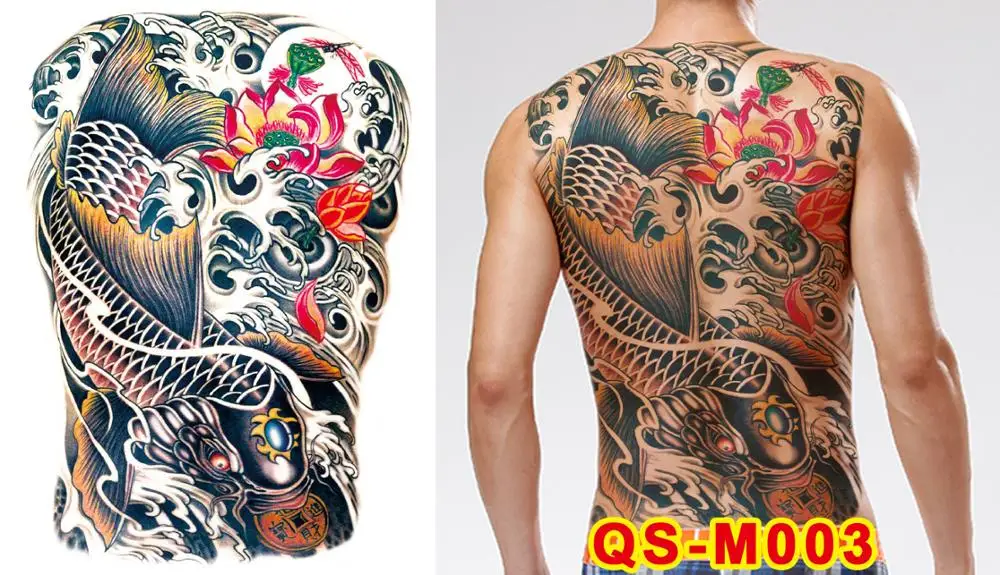 Wholesale Full Black Tattoos Men & Women Waterproof Big Temporary Tattoo Stickers