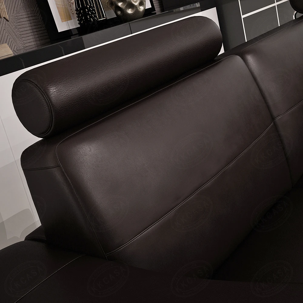 China Furniture Dubai Living Room Modern Italian Genuine Leather Cover Sofa Set