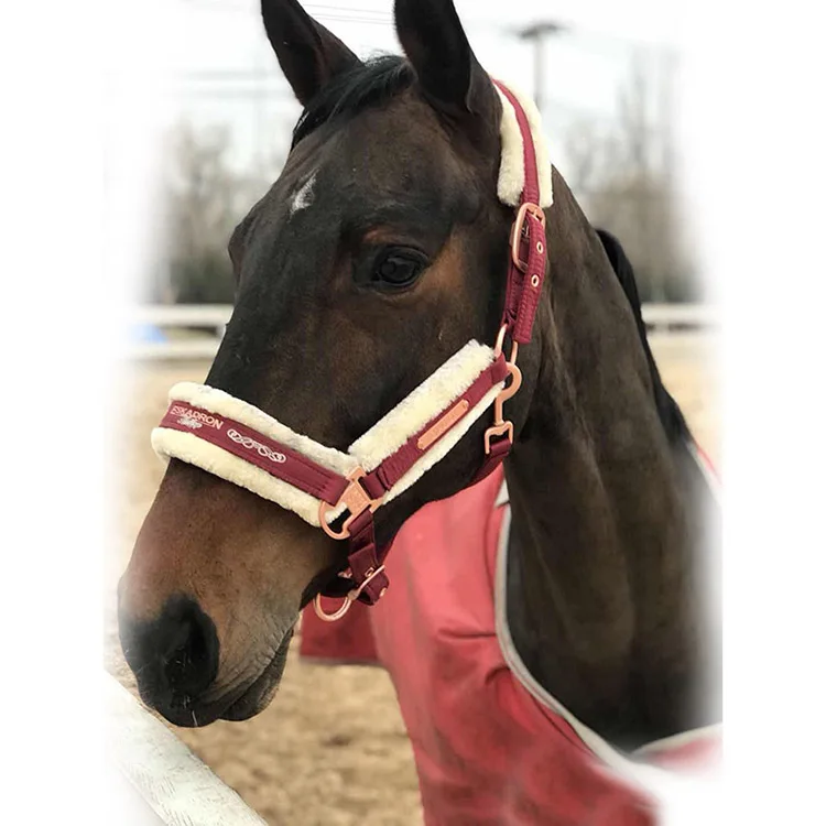 
Sheepskin Horse Halter With Lead Rope Equestrian Products 