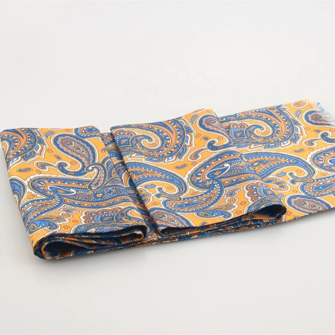 Paisley Floral Screen Digital Printing Mens 100% Pure Silk Scarf Custom