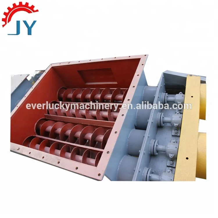 Wood four screw conveyor screw feeders