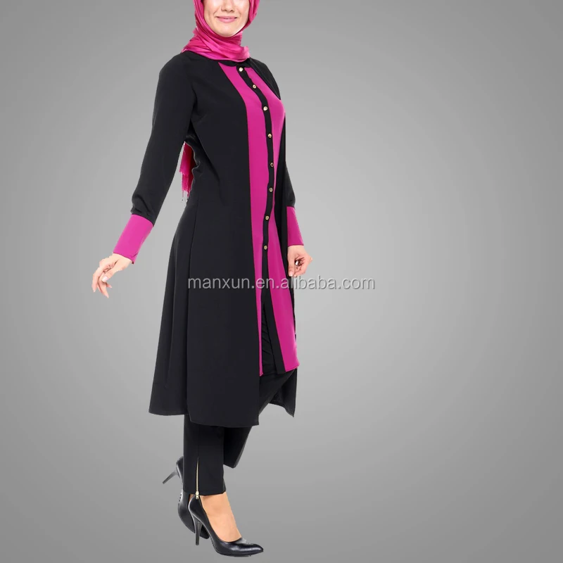 New Model Islamic turkey blouse long sleeves dubai women chiffon tunics