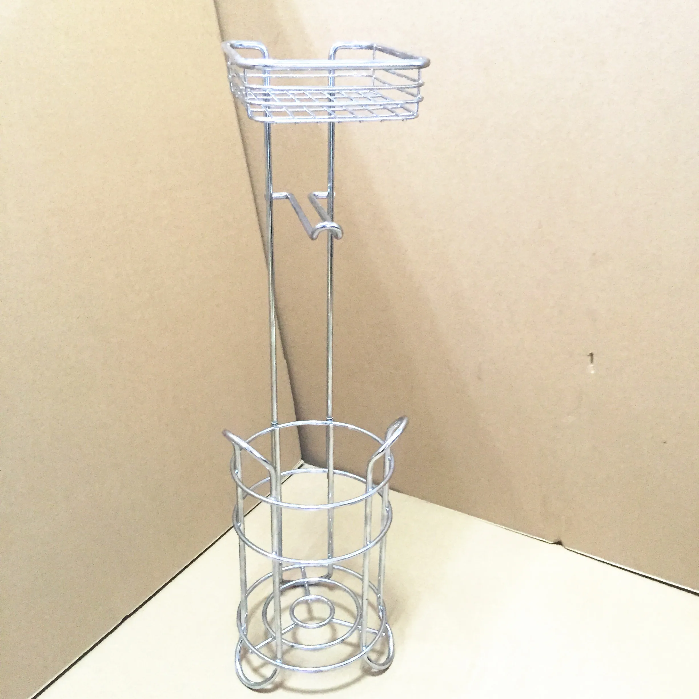 Отдельно стоящий держатель туалетной бумаги с полкой дозатором и резервным