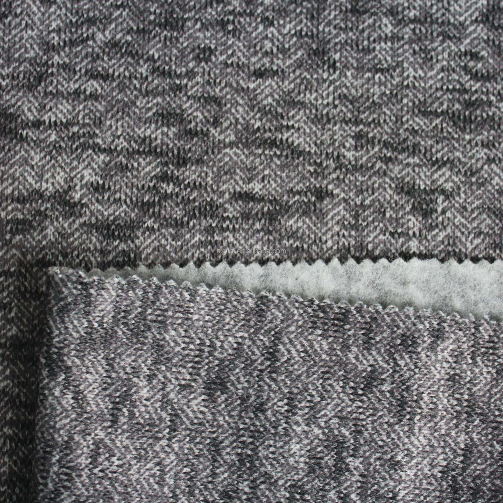
100%polyester knitted fleece fabric hacci back sided brushed napped fabric for jacket 