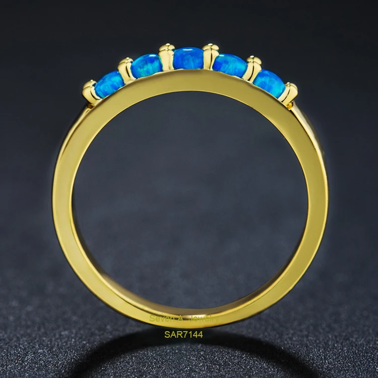 Sevenajewelry SAR7144 Top Sale Manufacture Wholesale New Design Rings Jewelry For Women Saudi Gold Ring Opal