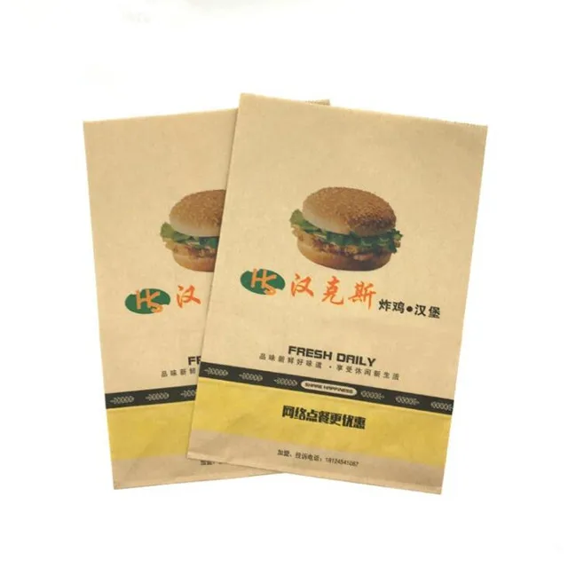 
Custom printing recycled bakery bread greaseproof kraft paper for burger wrapping 