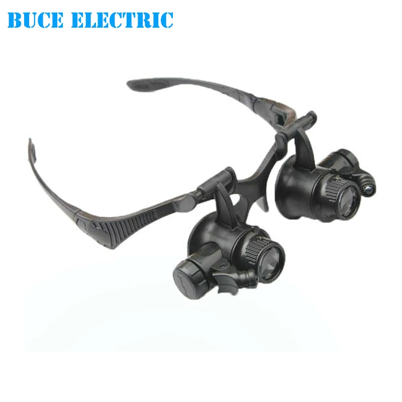 Headband Magnifying Glasses With LED Light Jeweler Watch Repair Magnifier Loupe Double Eye Measurement Tools 2017