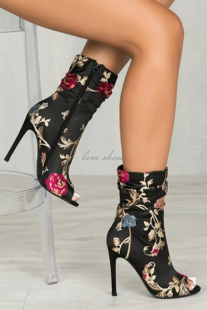 Fashion Sexy Ladies High Heel Boots Women Summer Boots Women Pointed Toe Booties