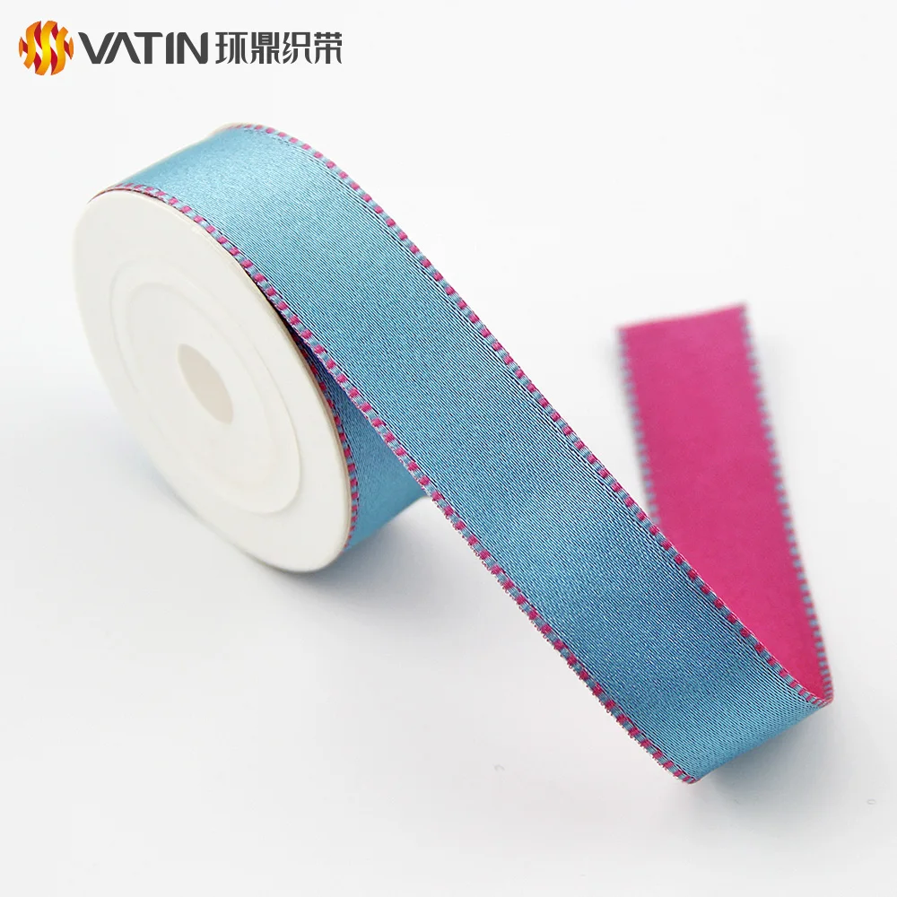 China Wholesale Custom Imported Two Color Polyester Satin Ribbon