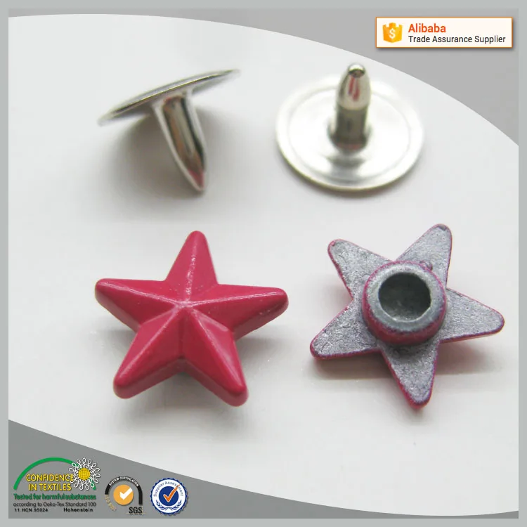 Цветные декоративные заклепки на заказ для одежды со звездами