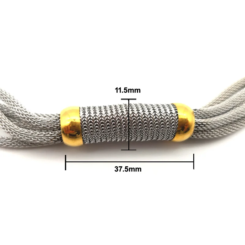 Новейший дизайн 2 мм X 4 Серебряная плетеная сетчатая цепочка женский браслет магнитный с золотым необычным шармом из нержавеющей
