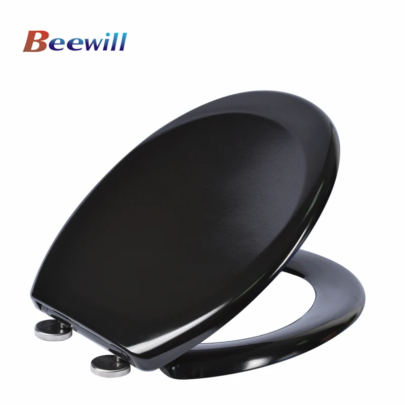 Black color soft close two piece round toilet seat