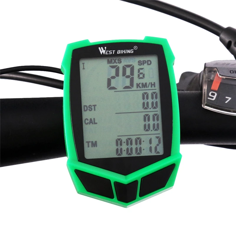 
WEST BIKING Bike Computer Mount 20 Functions Speedometer Odometer Cycling Computer Waterproof Wireless Exercise Bicycle Computer 