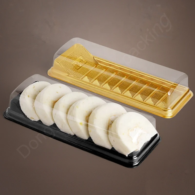 Hot sale rectangular clear plastic food tray box for cookie