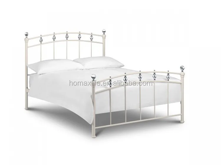 Modern wrought iron double bed white