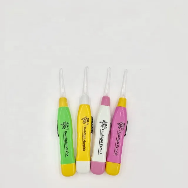 Kids Baby Safe Ear Wax Pick Ear Cleaner Earpick Spoon Earwax Curette Remover Tool with LED Flash Lighting