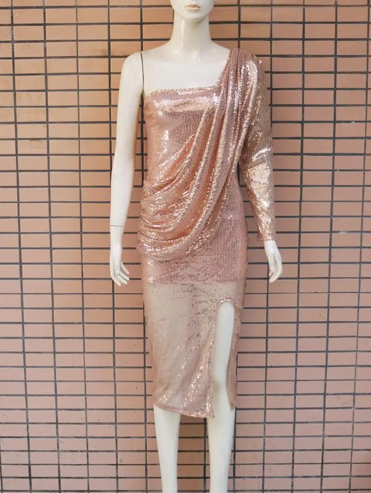 2021 latest design gold prom dresses party maxi sequin evening dress