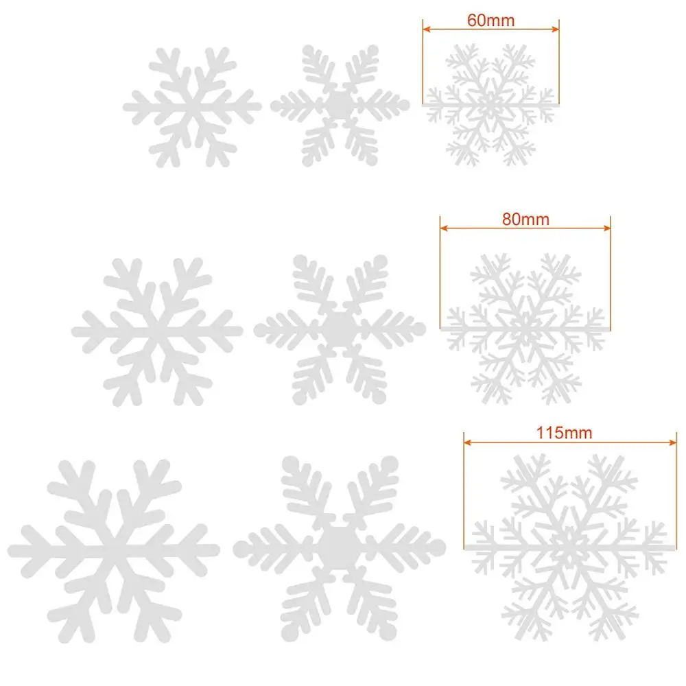 Christmas Decoration Snowflake Window Clings Glueless PVC Wall Stickers for Windows Glasses