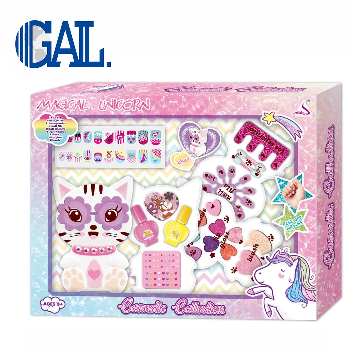 Hot sale kids eye shadow girl enjoying cosmetic case colorful castle shape make up set