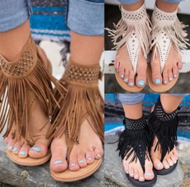 New Stylish Suede Tassels Flat Casual Women Fringe Shoes