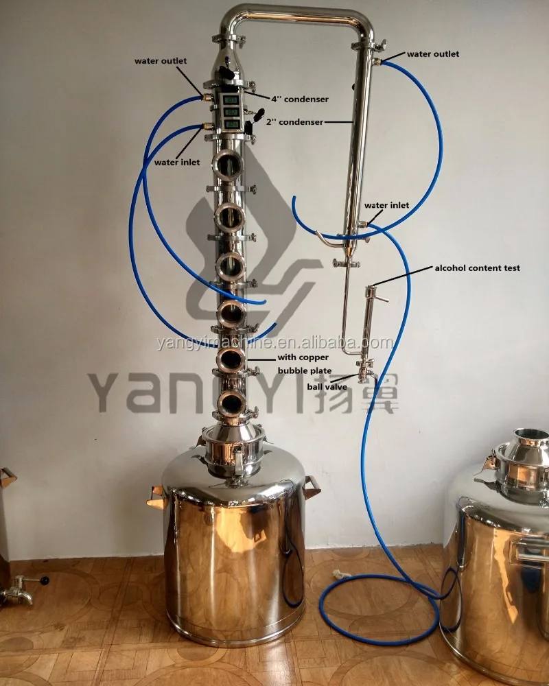 100L alcohol distiller distillation equipment stills moonshine reflux still alcohol machine