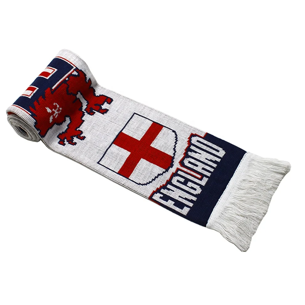 Acrylic Woven Jacquard Knit Printing Sport Knitted Soccer Football Fan Scarf