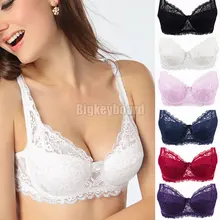 2014 Fashion Hot Sexy Underwired Full Coverage Minimizer non padded Lace Sheer Bra Size 34 36 38 40 Free Shipping
