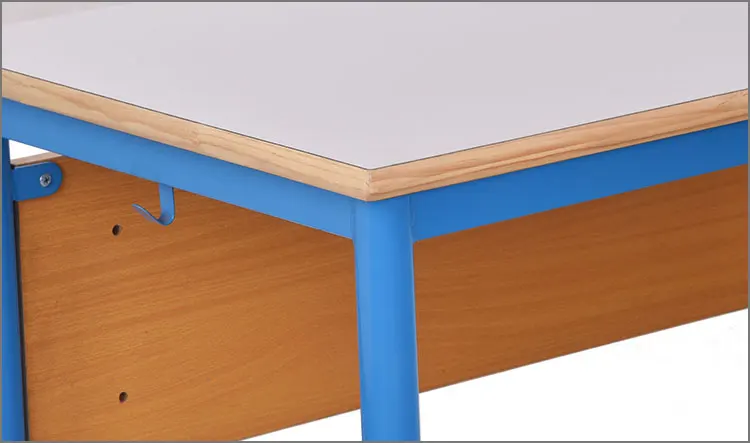 Solid Wood Classroom Table School Student Desk and Chairs Modern Steel Tube School Furniture Wooden 12mm Plywood 20 Sets