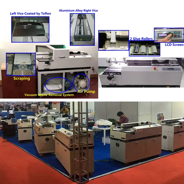 430mm cover square book spine back commercial perfect book binder binding wireless machine for notepad notepads