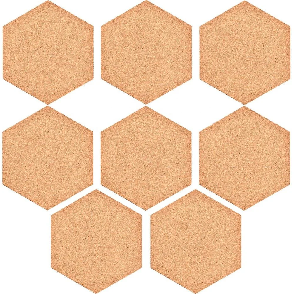 Frameless Hexagon Cork Board, Self Adhesive Cork Notice Board, Mini Wall Bulletin Boards