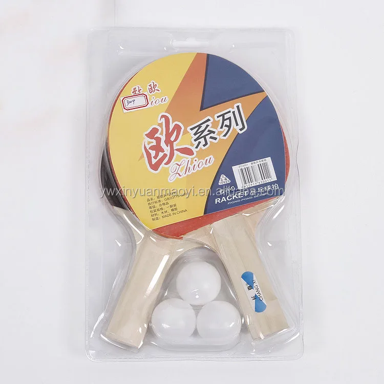 Wholesale High Quality Customized Poplar wood Rubber Table Tennis/Ping Pong Paddle/Racket ping pong set with ping pong balls