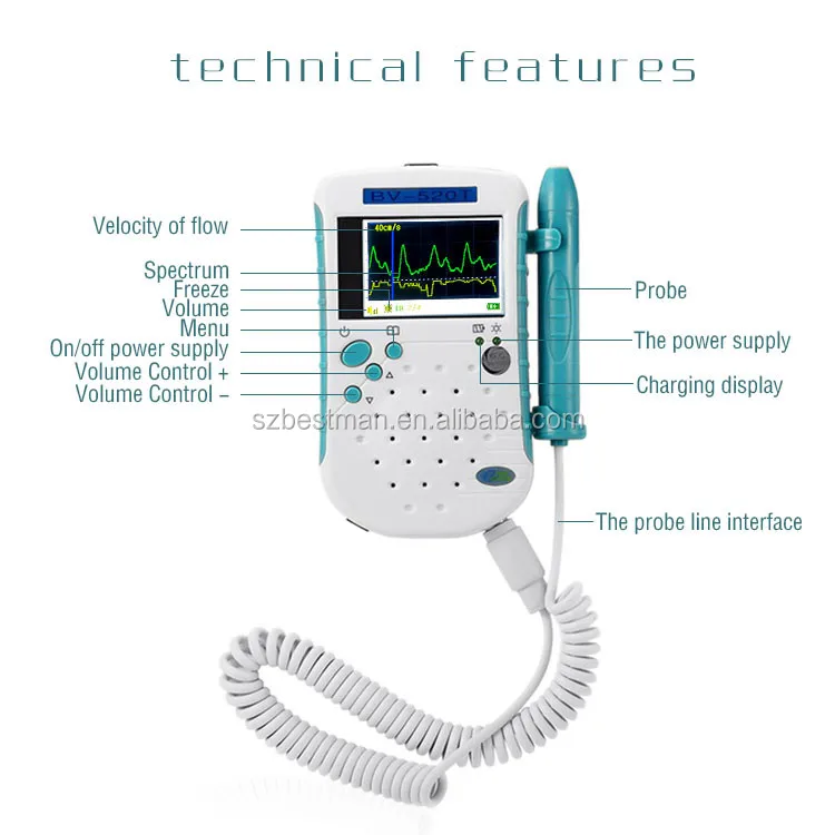 Bestman BV- 520T Vascular Doppler Detect The Blood Stream Status Of Arterial / Venous By 8.0 MHz Probe