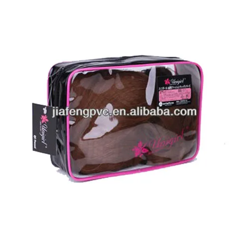 
 Новая модная прозрачная упаковочная сумка из ПВХ с черной ластовицей  